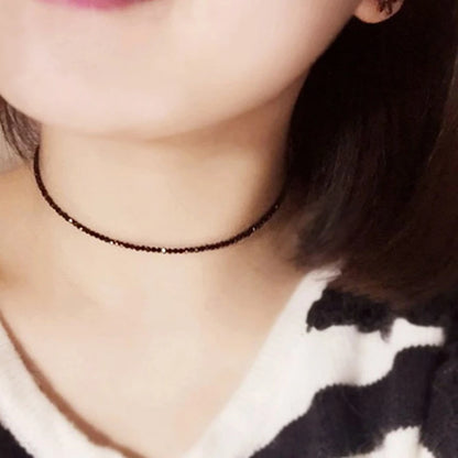 Fashion Brand Simple Black Beads Short Necklace Female Jewelry Women Choker s Bijoux Femme Ladies Party  2024