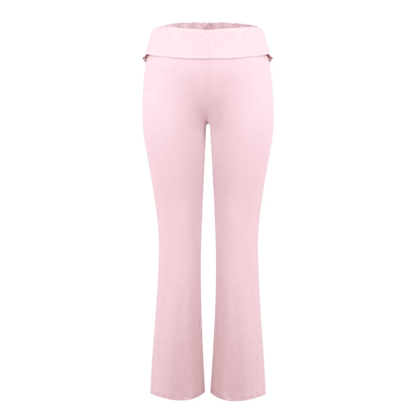 Long Pants Women Fashion Trousers Solid Elastic Leggings Flare Bottoms High Waist Wide Leg Athletic Yoga Bell Pants Summer