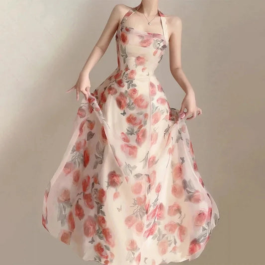 Long Dresses Womens Clothing French Elegant Party Dressess Female 2025 Summer New Fashion Versatile Beach Style Evening Dresses