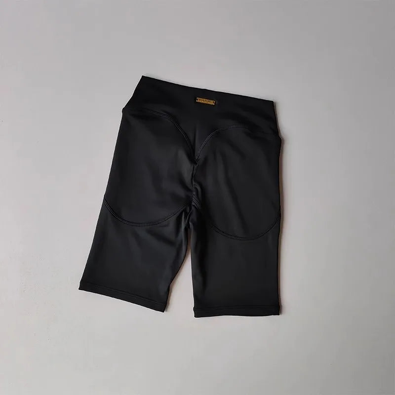 Women's yoga exercise shorts, high waist, tight fit, quick drying peach hip yoga five point exercise and fitness pants