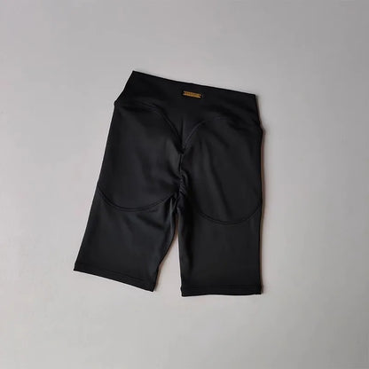 Women's yoga exercise shorts, high waist, tight fit, quick drying peach hip yoga five point exercise and fitness pants