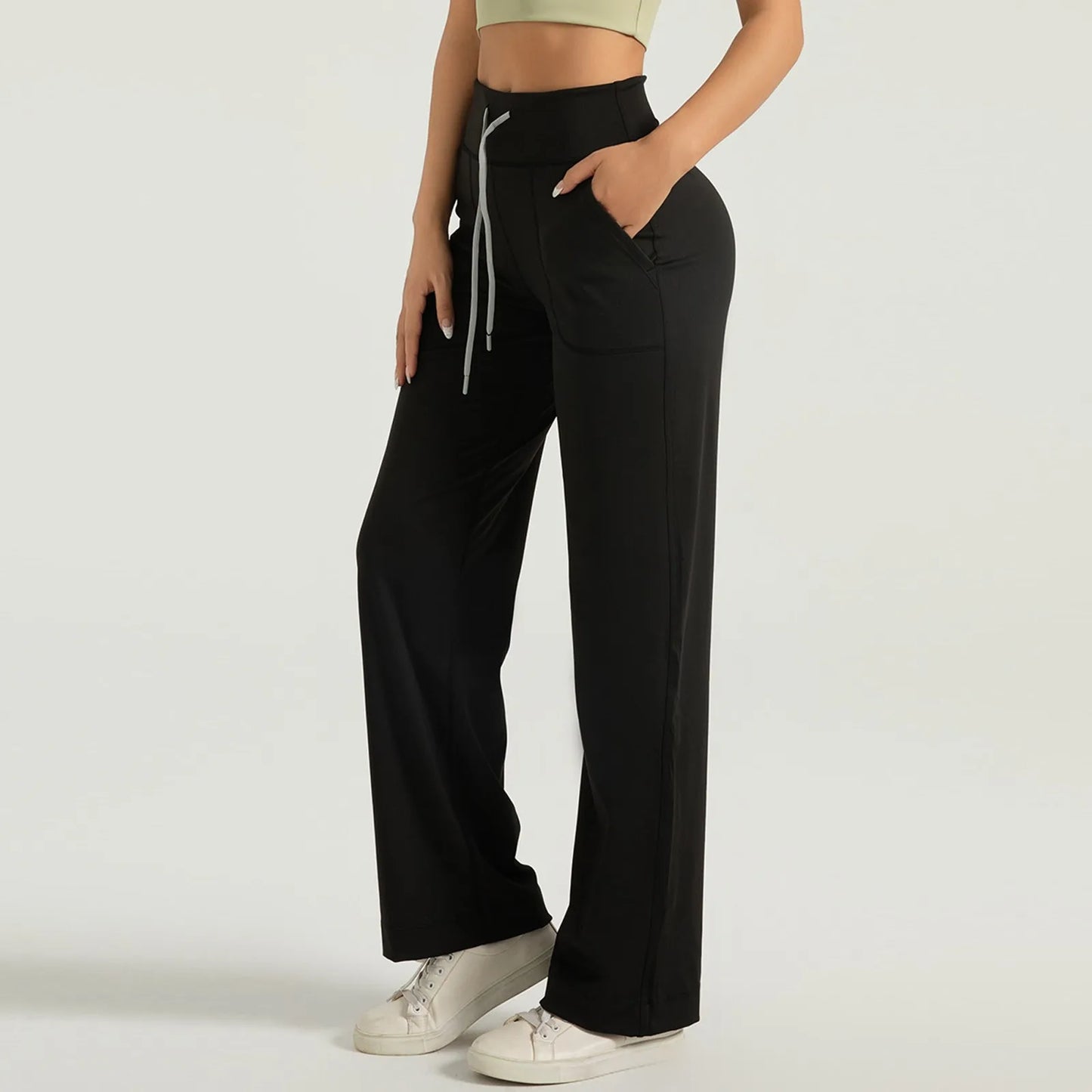 Womens Yoga Pants Wide Leg Pants With Pockets Casual Trousers Elastic Waist Sweatpants Pant for Women Women’s Pants Women’s Pant