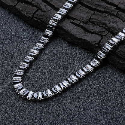 Tennis Necklaces Set for Women Girls,Hip Hop Black White Square Zircon Collars, Chic Jewelry Set Gifts to Mom Wife GF