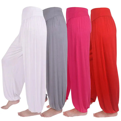 Women's Comfy Harem Yoga Loose Long Pants Belly Dance Boho Sports Wide Trousers Bloomers Dancewear Lady Sweatpants Harlan Pants