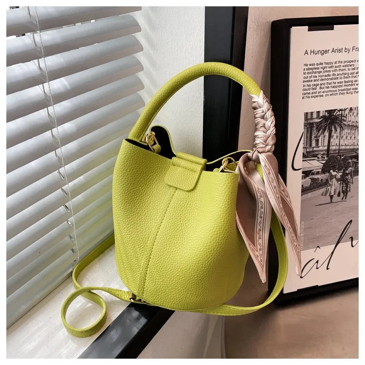 Fashion Women Crossbody Bags Autumn Winter Shoulder Bags Luxury Brand Design Bucket Bag Ladies PU Leather Portable Hand Bags