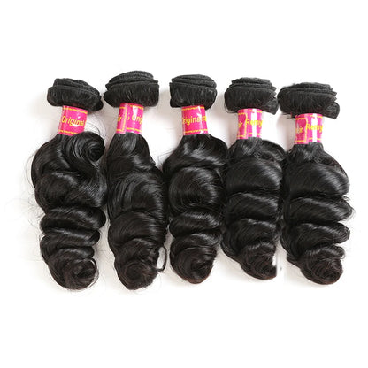 Loose Wave Human Hair Bundles Addbeauty Brazilian Virgin Human Hair Weave for Women Hair Extension Natural Color Double Drawn