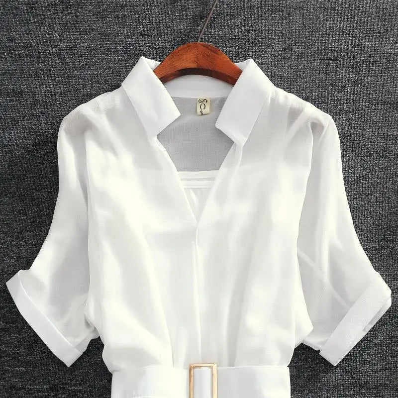 Female Dresses 2024 Chic and Elegant Pretty Clothing Chiffon Blazer Women's Dress Satin Silk White Formal Occasion X Fashion Y2k