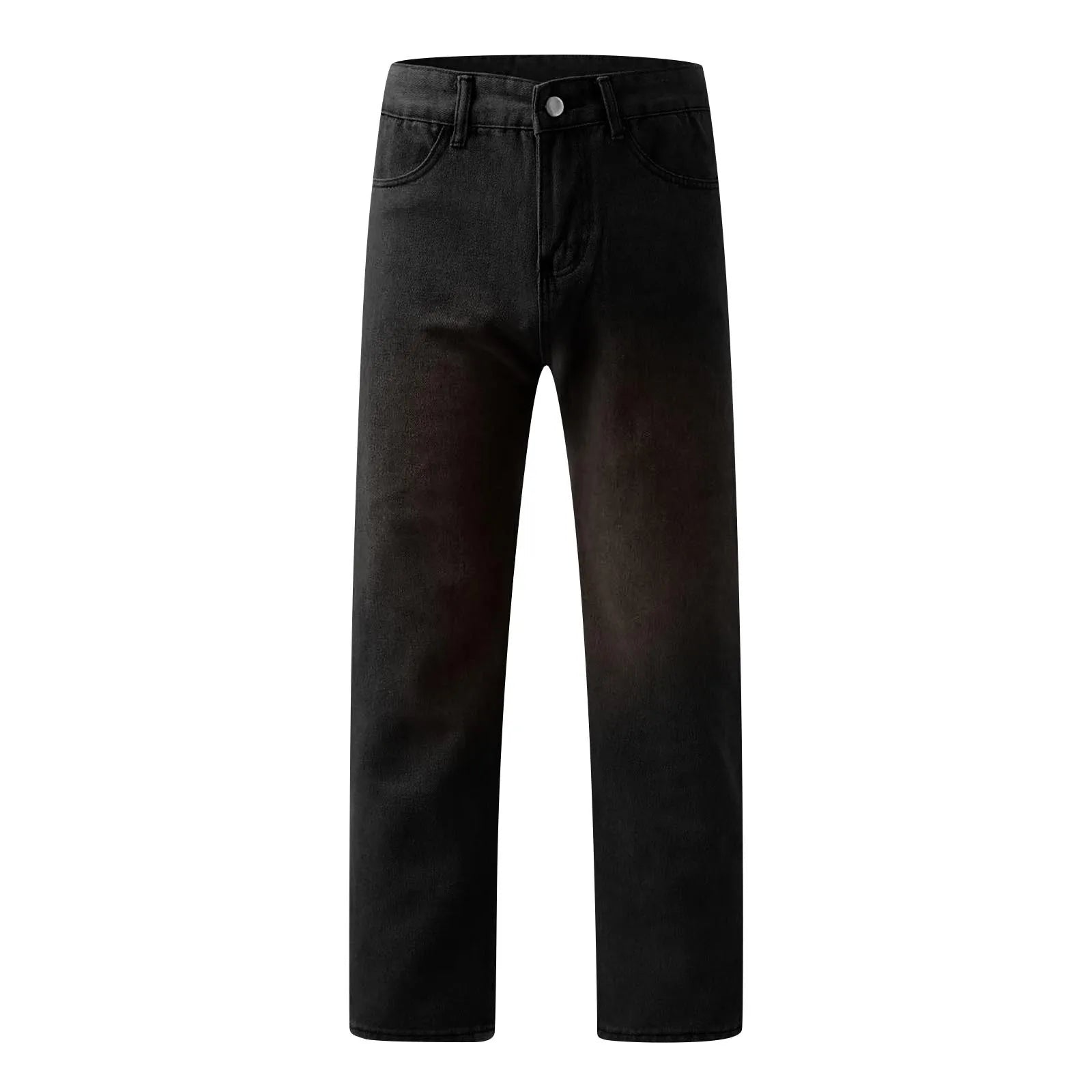 Women Fashion Denim Jeans Retro Ladies Loose Straight Pants Mid Waist Button Pocket Trousers Casual De Mujer Pantalon Femme