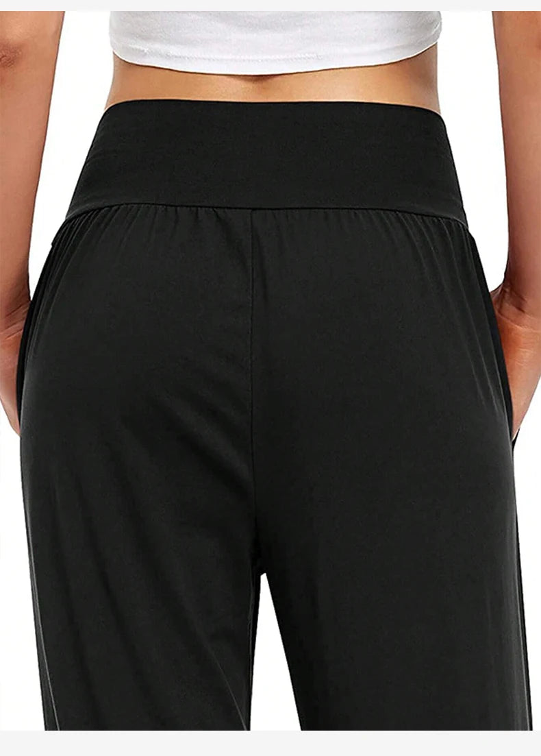 Womens Wide Leg Yoga Pants High Waisted Comfy Casual Loose Pants Workout Plus Size Lounge Sweatpants with Pockets