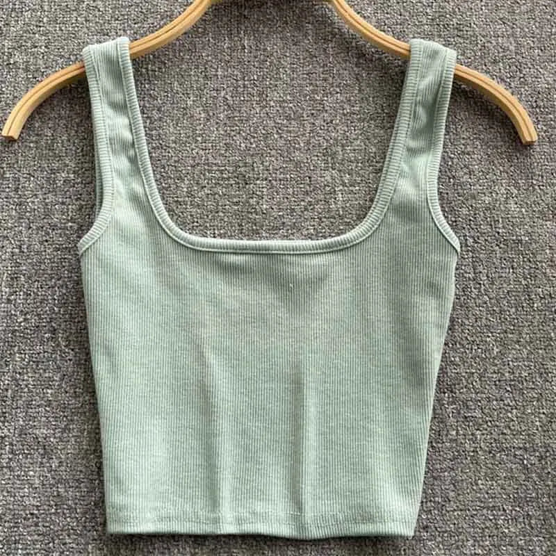 Tank Top Women Sexy Backless Y2k Top Slim Fit Bottoming Blouse Solid Crop Top Sleeveless Camis Mujer