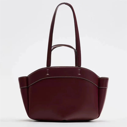 Women Tote Bag Underarm Pouch Large Capacity Pu Leather Shoulder Bag Retro Crossbody Bag Casual Portable Bucket Bags Handbag