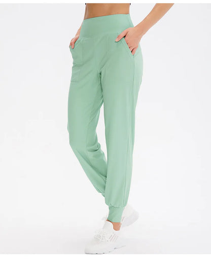 Women Loose Yoga Pants Running Sports Training Trousers with Pocket Casual Quick Dry Fitness Pants Thin for Spring Summer