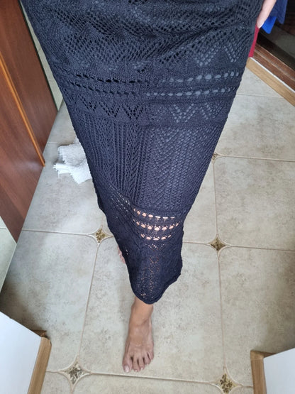 Women Skirt Summer Long Skirts Midi High Waist Girls Solid Vintage Skrits Sexy A Line Harajuku Skirt Y2k Kawaii Lace Pleated