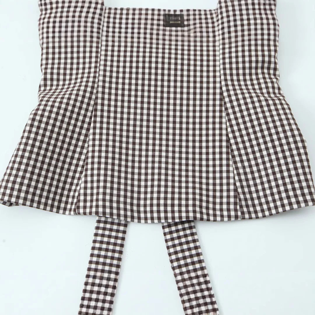 Tops For Women Bow Embellished Small Plaid Top 2025 Summer Camisole Sleeveless Top Woman Tops Women's Tank Top