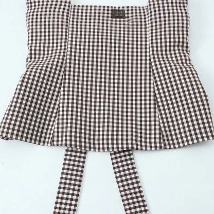 Tops For Women Bow Embellished Small Plaid Top 2025 Summer Camisole Sleeveless Top Woman Tops Women's Tank Top