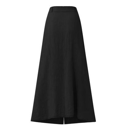 Midi Skirts For Women Bohemian Style Daily And Versatile Half Skirt Fashion Plain Color Basics High Waist Beach Button Dress