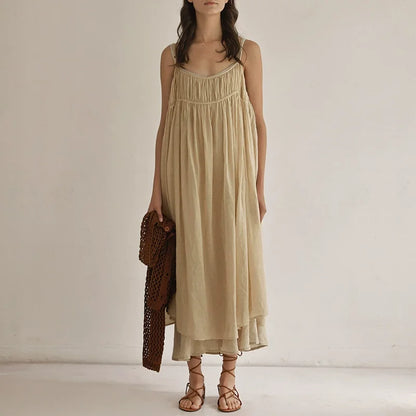 100% Cotton Dresses For Women 2022 Sexy Adjustable Strap Sleeveless Ruched Elegant Party Dresses Vestidos Femininos Frete GráTis