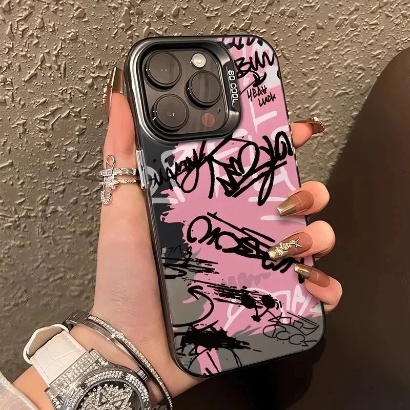 Personalized English Writing Lip Phone Case For IPhone 16 Cases For IPhone 15 14 13 12 11 Pro Max Cover Case Funda Bumber Coque