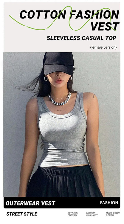 Camisole Tank Soft Top For Women Summer Outfits Tight And Sexy Tank Top Knitted Bottom Shirt And Sleeveless Top For Outerwear