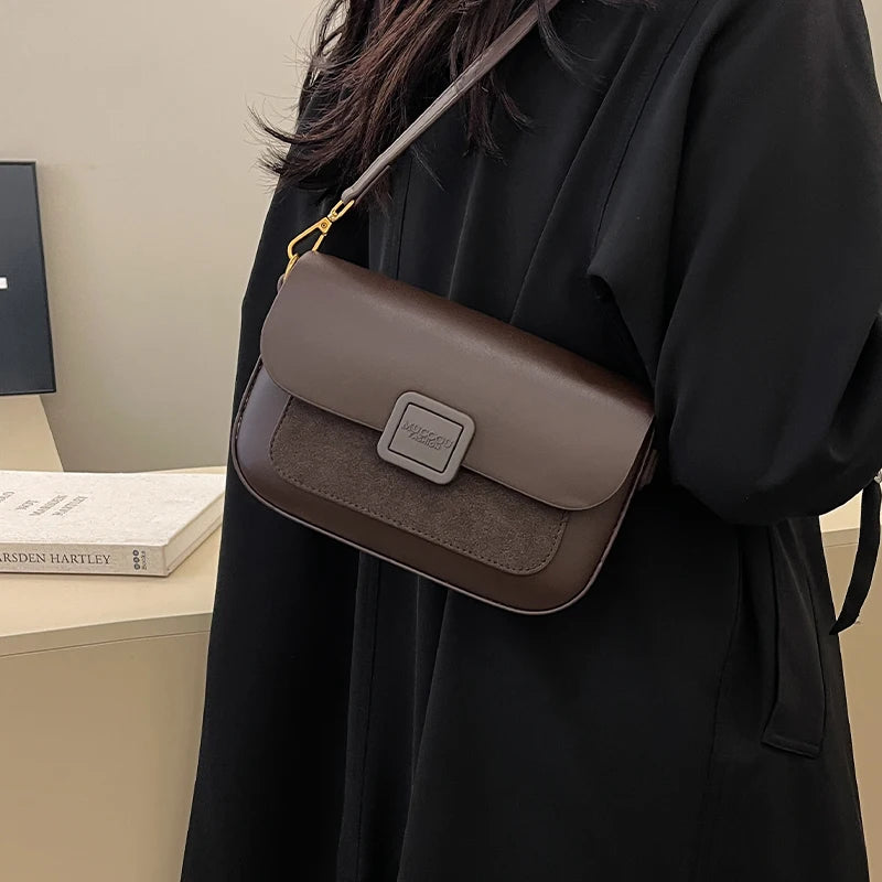 Women's Bag 2025 Autumn and Winter Simple Fashion Small Square Bag Korean Style High-Grade Fashion All-Match Casual Shoulder Bag