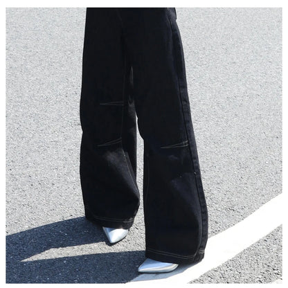 Women's Low-Waist Straight Wide-Leg Jeans Loose and Versatile Basic Fashionable Urban Style Casual Trousers