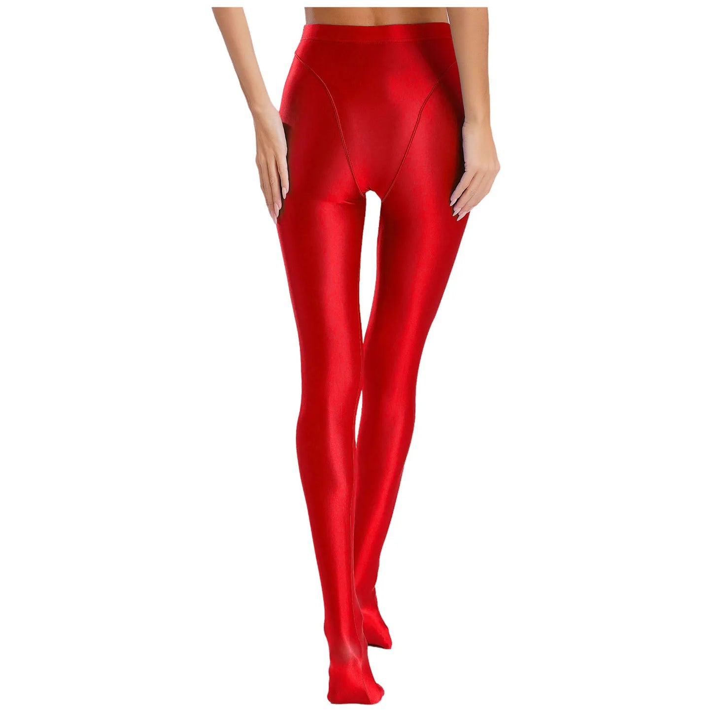 Womens Gymnastic Yoga Pants Leggings High Waist Stretchy Glossy Pantyhose Silky Skinny Pantyhose Role Play Nightclub Wear