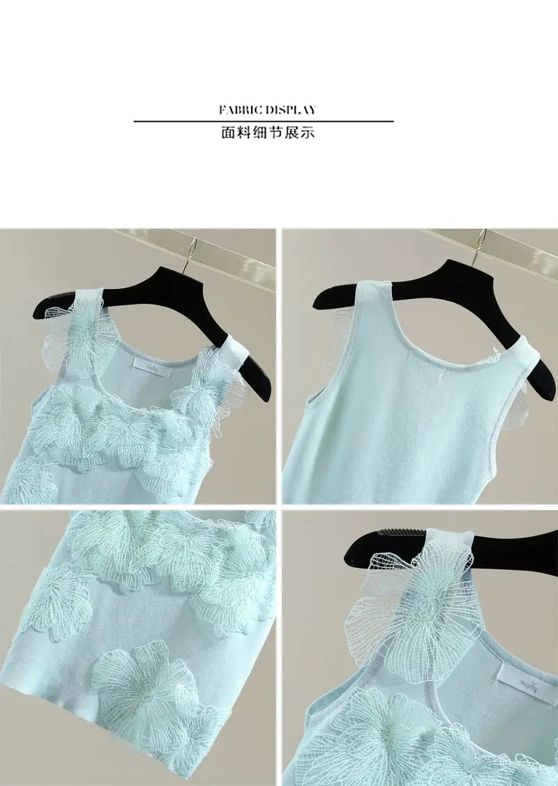 Sexy Crop Tops Women Heavy Embroidery Floral Tank 2025 Ropa Mujer Lace Butterfly Backless Tunic Vest Korean Summer Camis