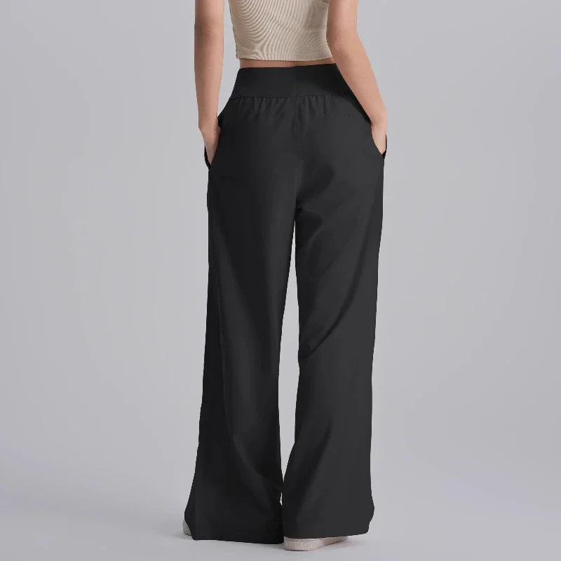 New Yoga Pants Women Loose Wide Leg High Waist Fitness Quick Dry Running Sweatpants