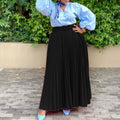 Elegant Pleated Skirts for Woman 2024 New High Waisted Belt Waisted Ankle Length Autumn Winter Wear Bottoms Skirts Clothes Hot