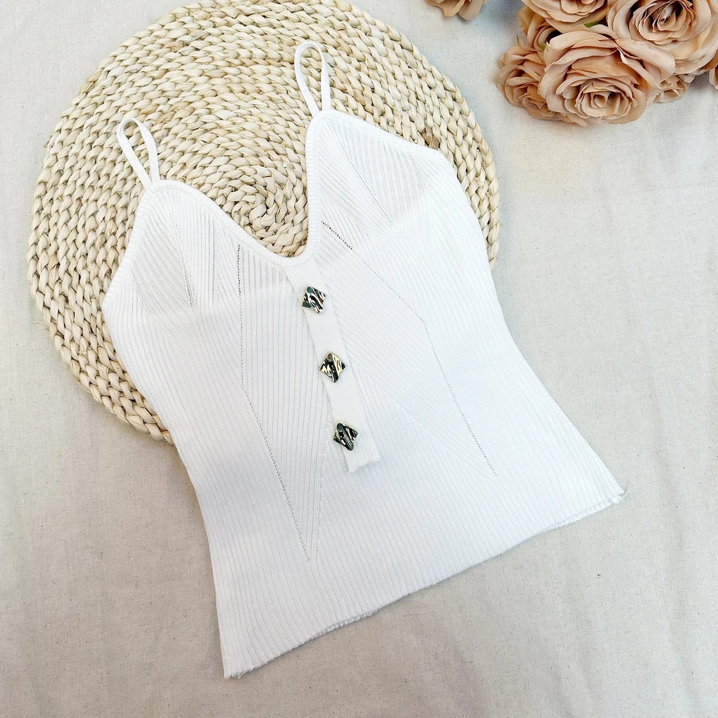 Women Knitted Tops Sexy Solid Crop Top Women Tank Tops Sleeveless Slim Camis With Bra Basic Underwear Padded Bra Tops