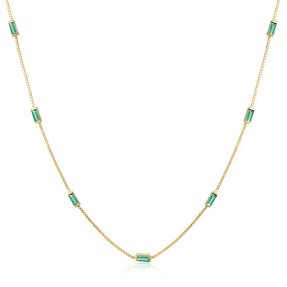 CANNER Necklace For Women Silver 925 Sterling Colored Zircon Collarbone Chain Trendy Jewelry Delicate Simple Long Thin Chain