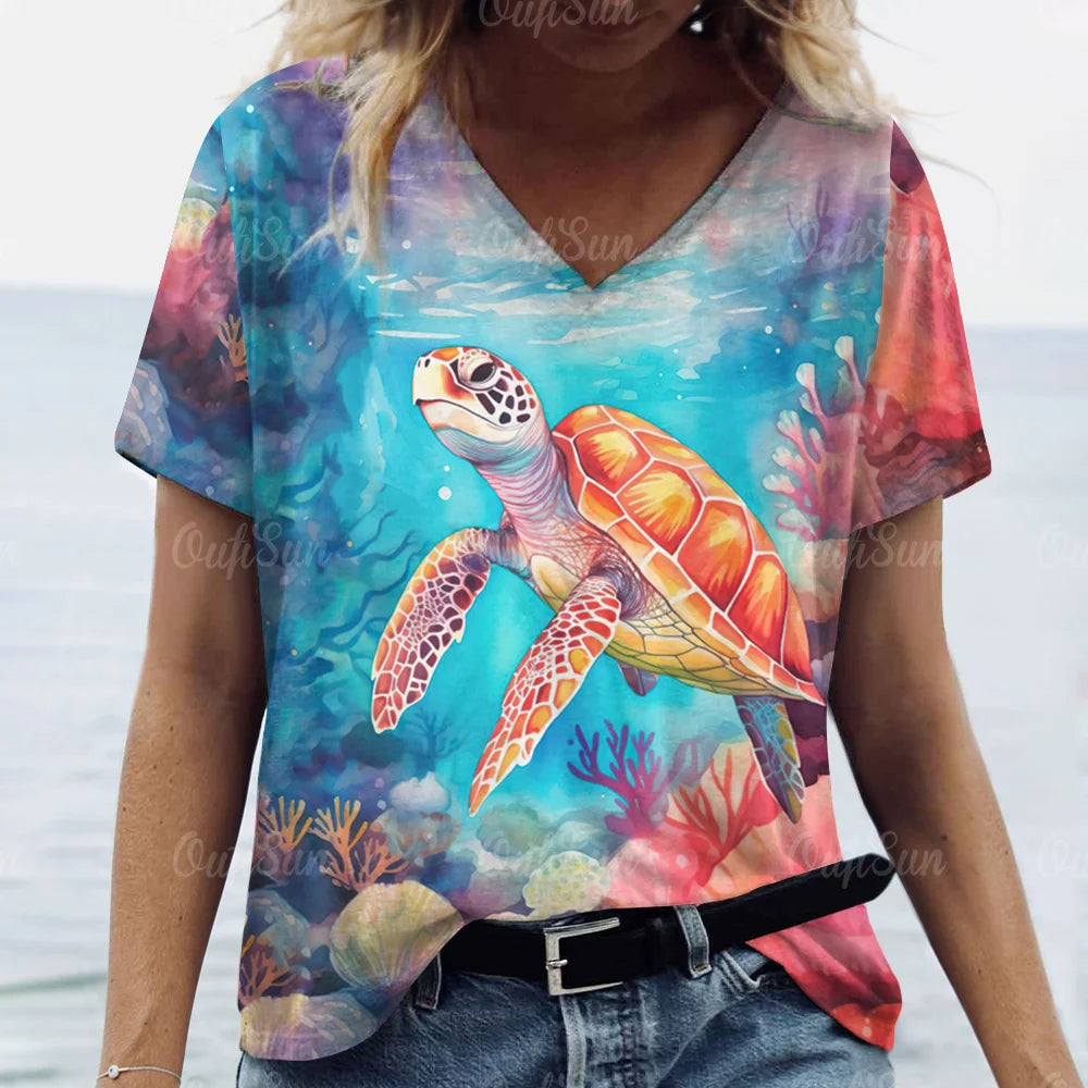 2024 Top Women Animal Printed T-Shirt For Women Oversized T-Shirts Women's Trending Clothing Summer Cheap Blouse Crew Neck Tees