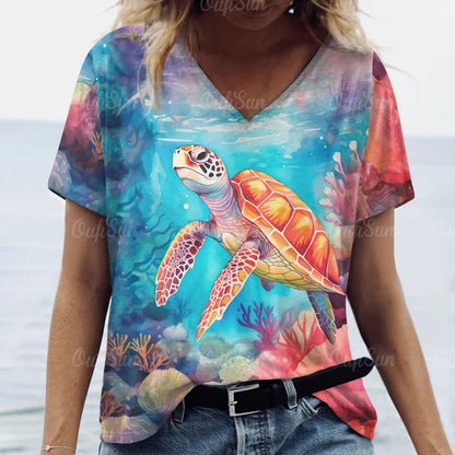 2024 Top Women Animal Printed T-Shirt For Women Oversized T-Shirts Women's Trending Clothing Summer Cheap Blouse Crew Neck Tees