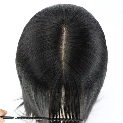 6x6“ Silk Top Full Lace Wig with PU front Real Virgin European Human Hair Wig for Women Silk Base with Elastic Net Wear to go