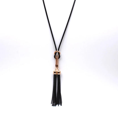 Elegant Female Fashion Pendant Necklace Tassel Long Winter Sweater Chain Necklace Women Geometric Twisted Necklaces Jewelry Gift
