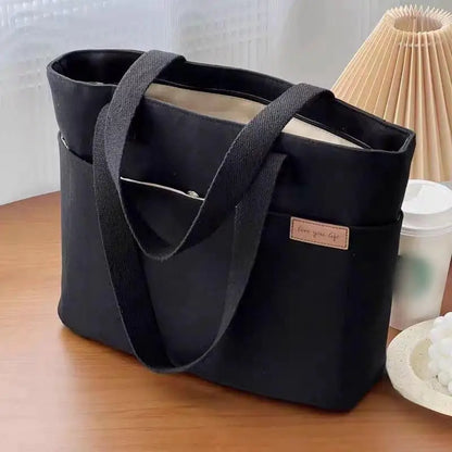 New Canvas Tote Bags for Women Large Capacity Single Shoulder Bag Student Classes Commute Carrying Bag Ladies Casual Handbags