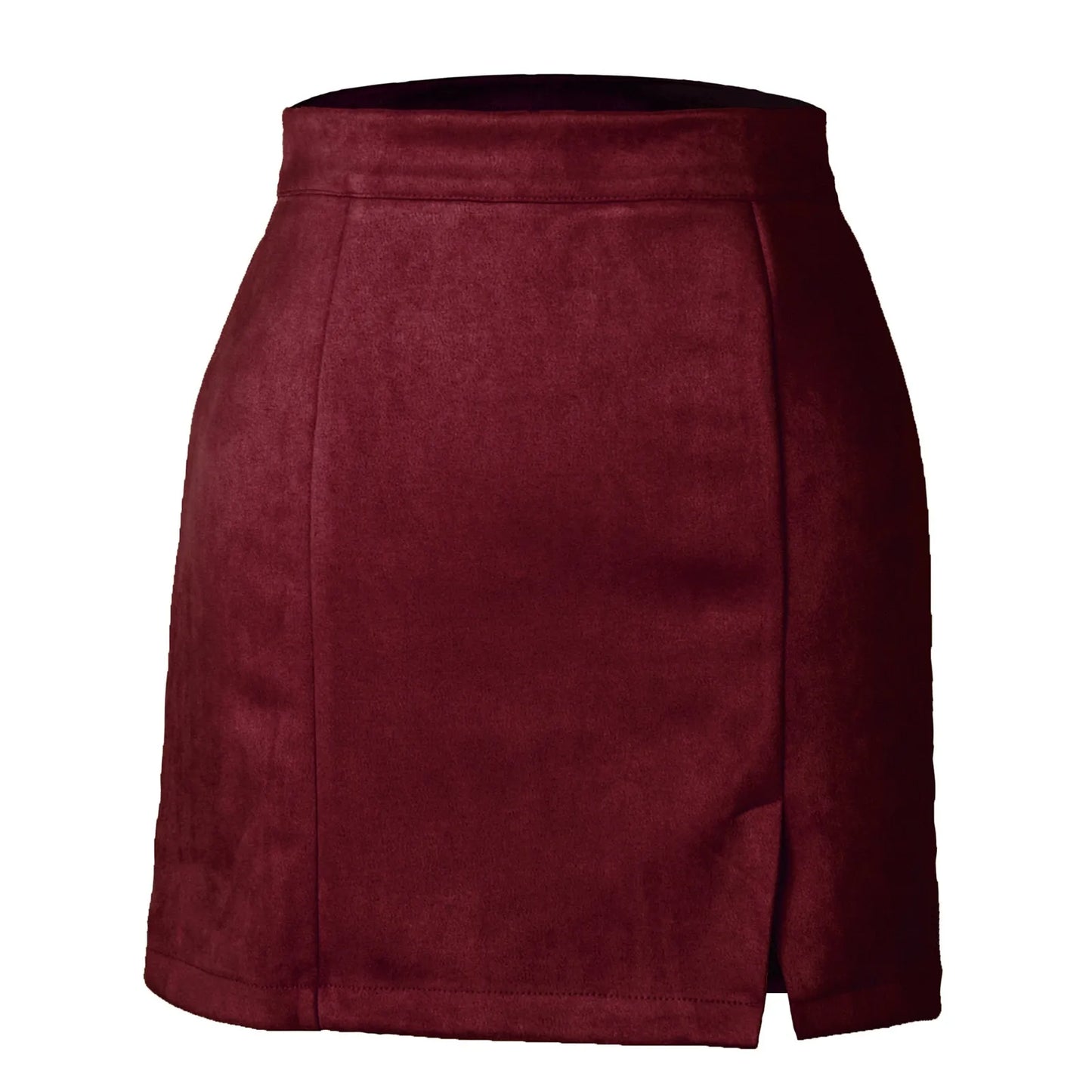 Skirts For Woman Women'S High Waist Faux Suede Side Split Short Skirt Roupas Femininas Traf Women 2024 Faldas  Mujeres New