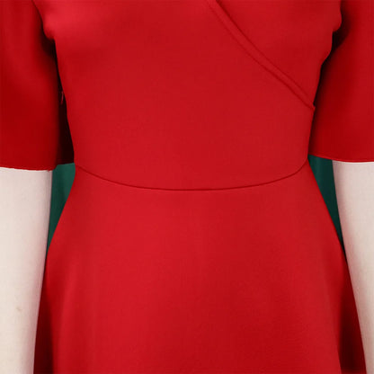 Dress Women Sexy Dresses White Round Neck Flare Sleeve Party Sheath Pleated High Waist Work Elegant Bodycon Mid Length Vestidos