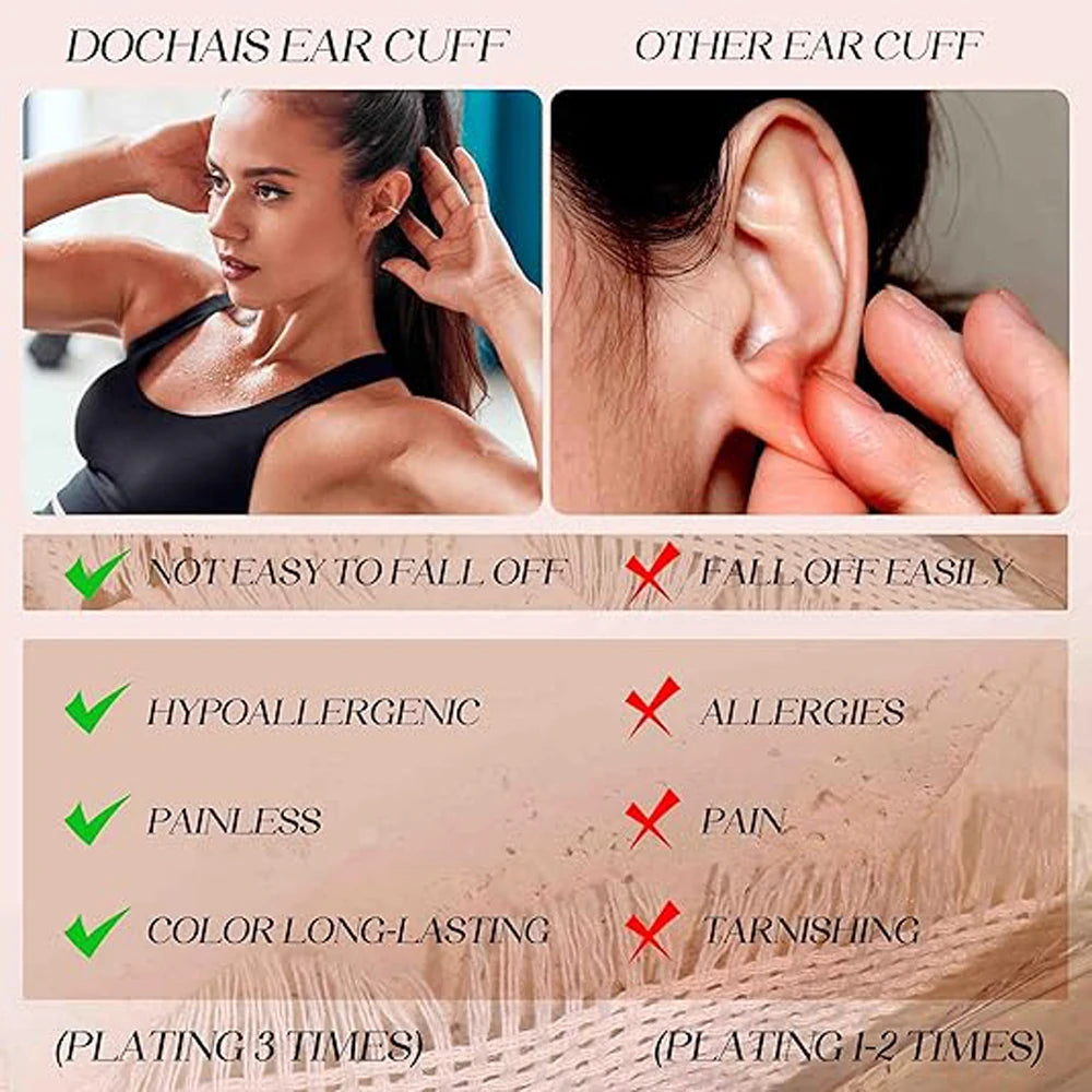 Ear Cuff Earrings for Women Non Piercing 14K Gold Plated Ear Cuff for Non Pierced Ears Clip on Cartilage Earring Dainty Earrings