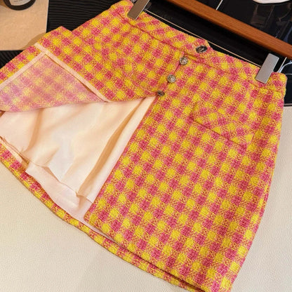 2025 New Women's High Fashion Sense Tops Half Skirt Suit Star Same Style Playful Cute Sweet Women's 2 Piece Suit