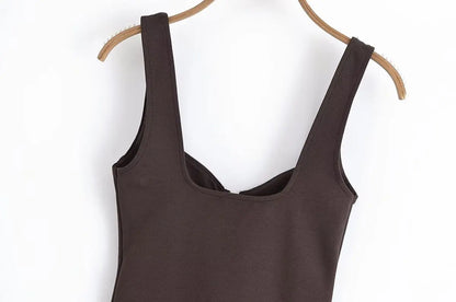 Women's Tops Summer 2025 New Elastic Tight-Fitting Elegant Summer Holiday Tops Women's Street Chic Youth Fashion Joker Vest Tops