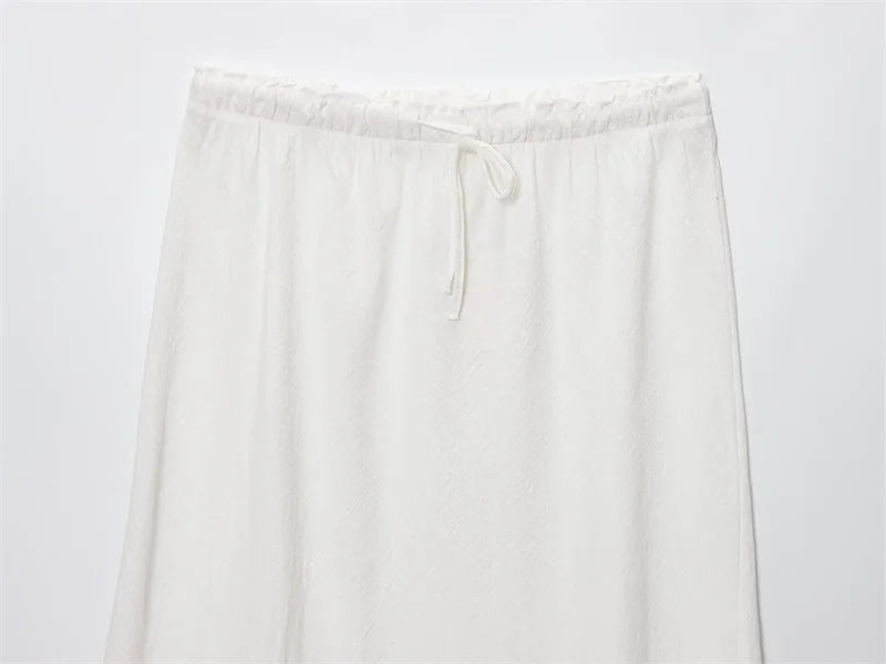 Women's Skirt New Fall 2025 Solid Color Drawstring Design Skirt Skirt Casual Fashion Personality Versatile