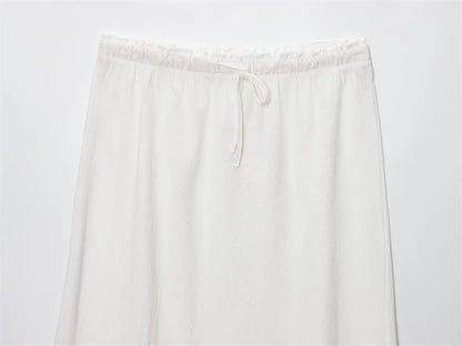 Women's Skirt New Fall 2025 Solid Color Drawstring Design Skirt Skirt Casual Fashion Personality Versatile