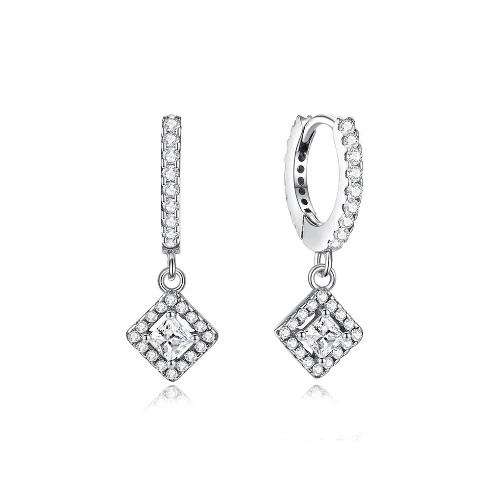 Original 925 Sterling Silver Earrings 2025 Stud Hoop Crystal Earings For Women Rose Gold Crown Heart Infinity Bee Earing Jewelry