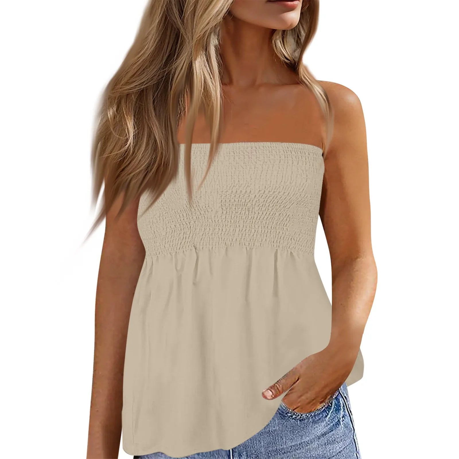 Women Clothes Off Shoulder Corset Tops Summer 2025 T-Shirts Vintage Aesthetic Clothing Women Tube Top Streetwear Sleeveless Top