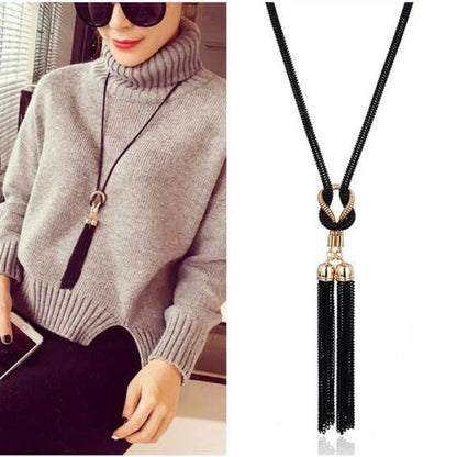 New Arrival Female Pendant Necklace Tassel Long Winter Sweater Chain Necklace for Women Necklaces Wholesale Sales Collar