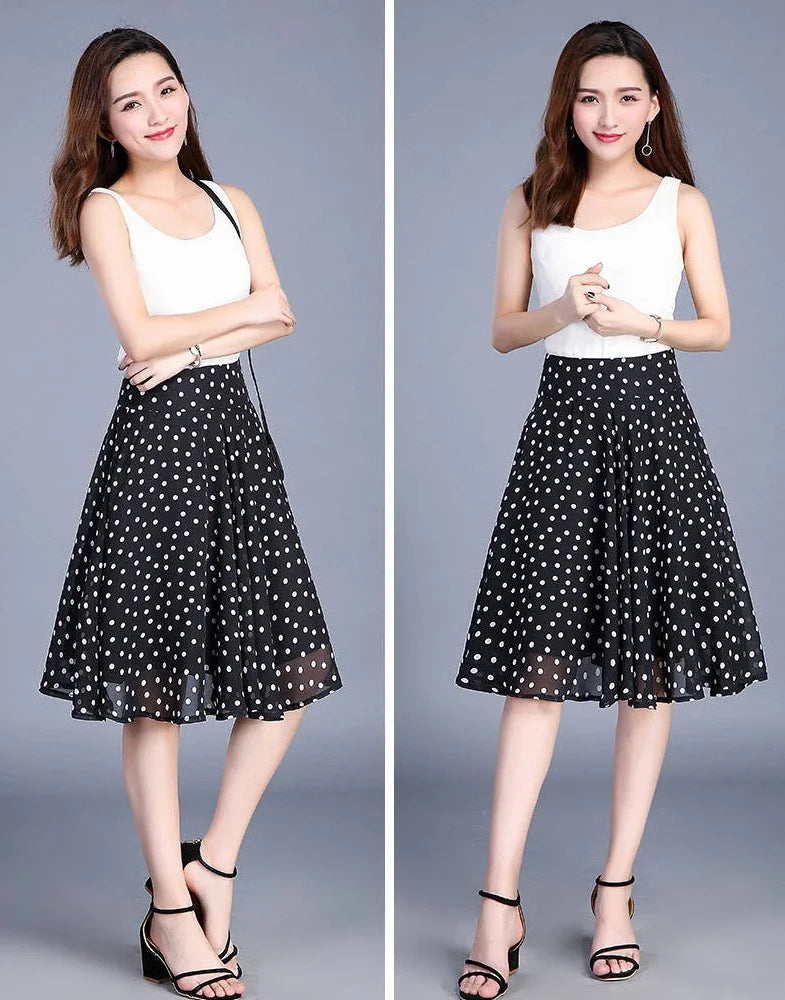 Skirts for Women Chiffon Woman Skirt Floral Midi Summer Casual New In Clothing Sales Modest Luxury Elegant High Quality V Cheap