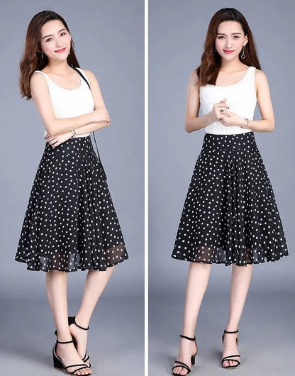 Skirts for Women Chiffon Woman Skirt Floral Midi Summer Casual New In Clothing Sales Modest Luxury Elegant High Quality V Cheap