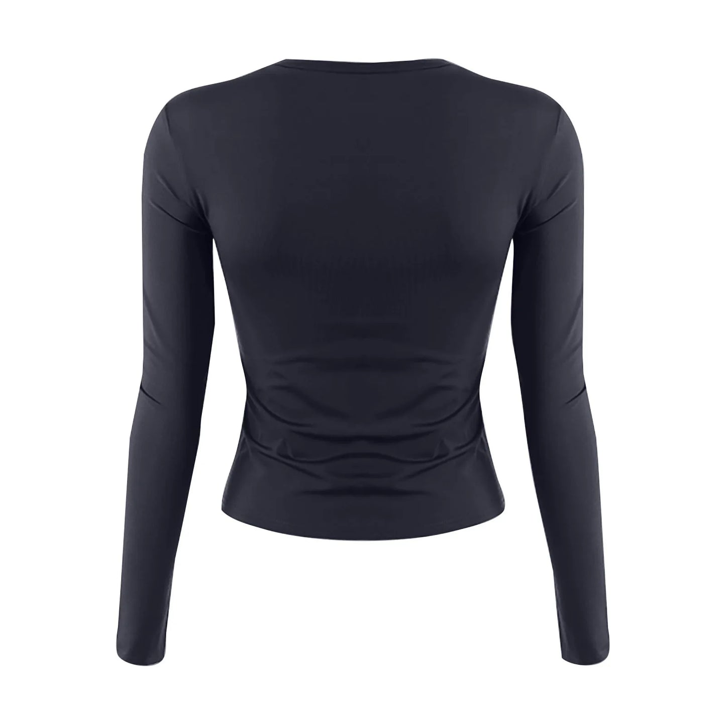Women's Fashion Solid Colour Round Neck Long Sleeve T-Shirt Top Tops for Women Womens Tops and Blouses Trendy Womens Summer Tops