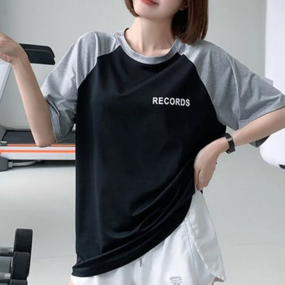 Yoga Top Women Fashionable Fitness Clothing Breathable Loose Short Sleeve Summer Running Sports Training T-shirt Plus Size